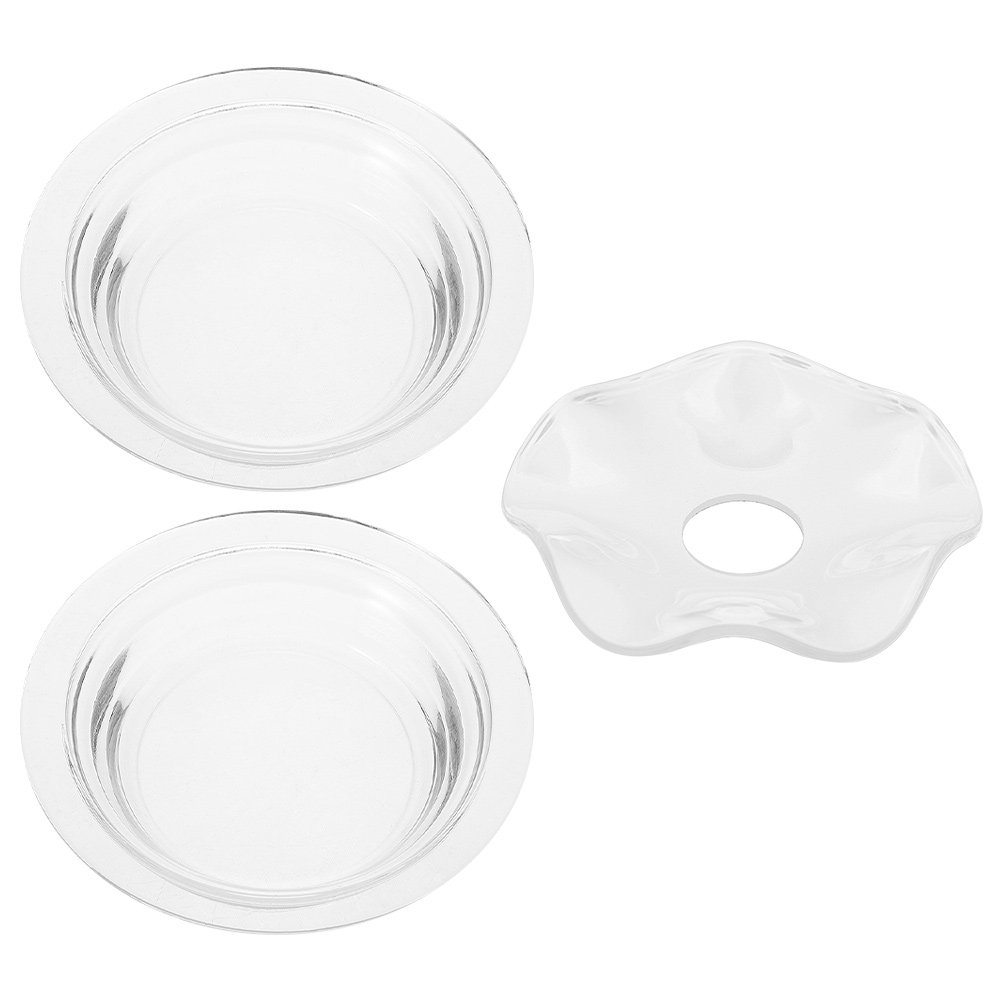 Wax Melts - Cam Aromaterapi Kabı, 3'lü Paket, Dalgalı,