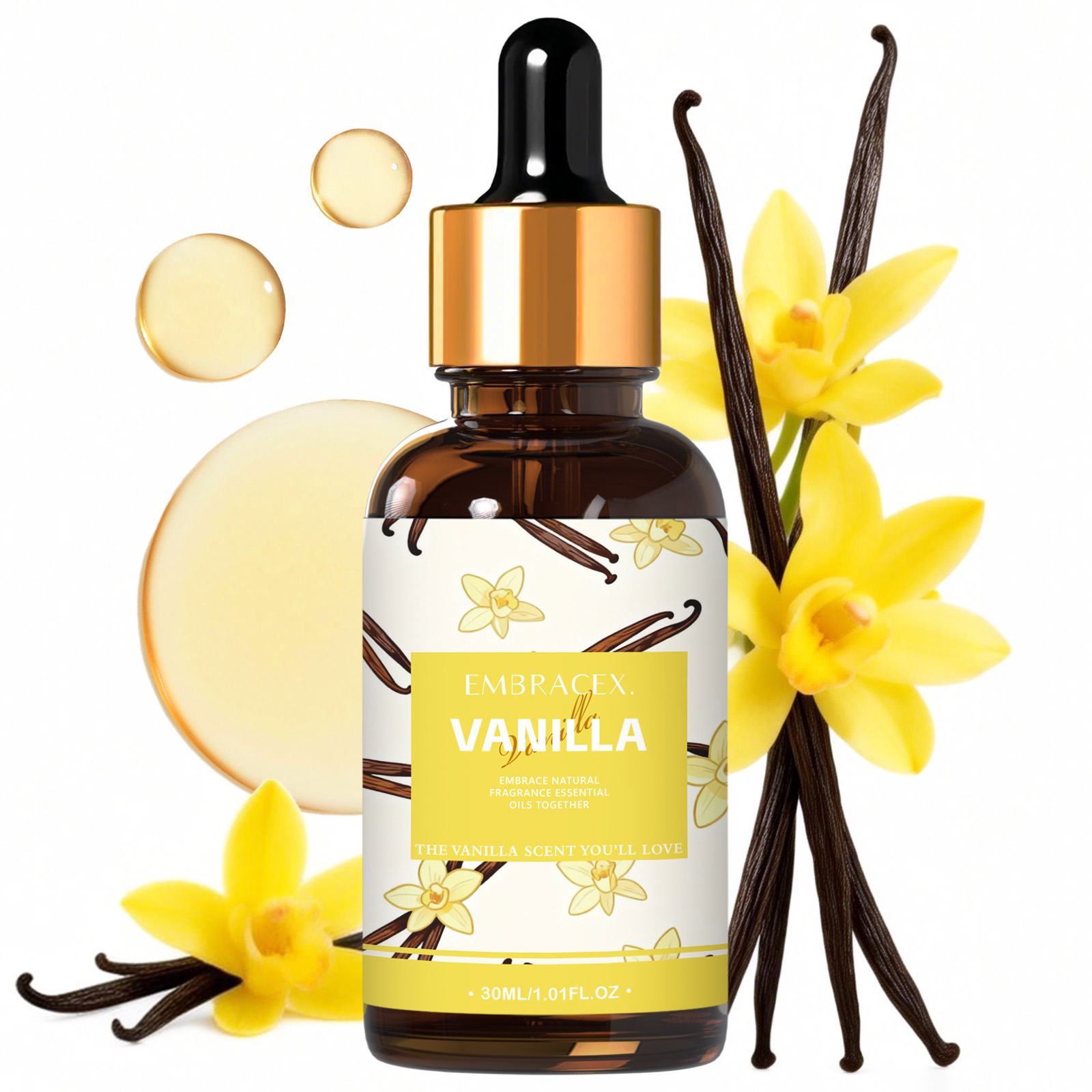 Candle Fragrance - 30ml Vanilya Esansiyel Yağları Difüzörler İçin