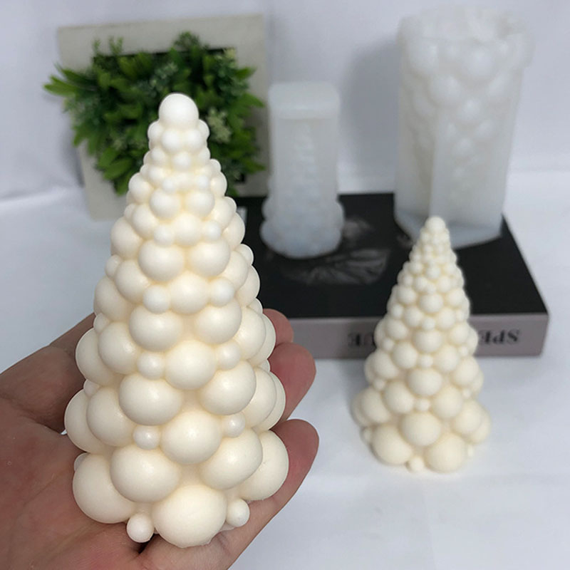 Candle Making Kit - 3D kabarcık noel ağacı silikon mum