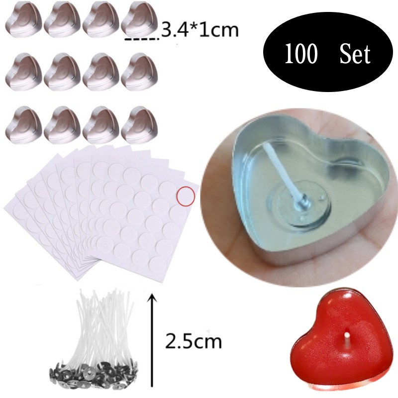 100 Takım Kalp şeklinde Boş Al - Candle Containers incelemesi ve fiyatı